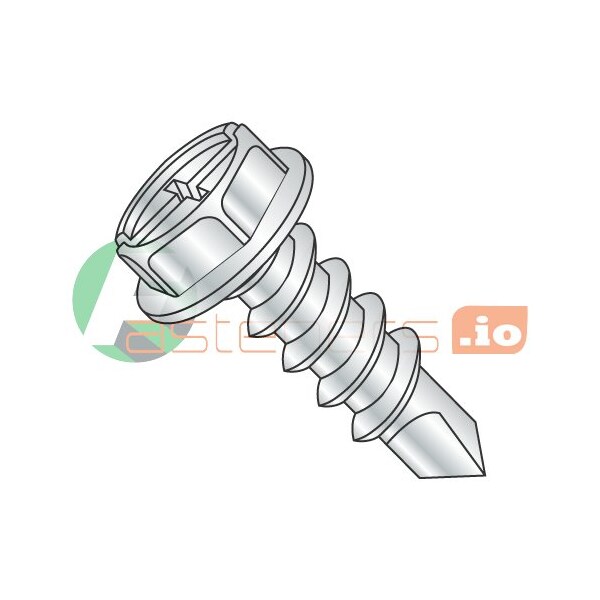 Newport Fasteners Self-Drilling Screw, #10 x 1/2 in, Zinc Plated Steel Flange Hex Head External Hex Drive, 7000 PK 399471 - main